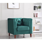US PRIDE FURNITURE Velvet Classic Chesterfield Chair with Wood legs
