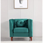 US PRIDE FURNITURE Velvet Classic Chesterfield Chair with Wood legs