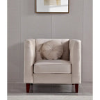 US PRIDE FURNITURE Velvet Classic Chesterfield Chair with Wood legs