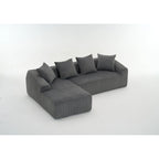 101.6 Corduroy L-Shaped Sectional Sofa with Chaise Lounge and 4 Pillows