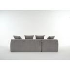 101.6 Corduroy L-Shaped Sectional Sofa with Chaise Lounge and 4 Pillows