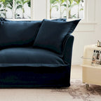 120 Chenille 3-Seater Sofa Set with 3 Ottomans, Sleeper Function & Removable Slipcovers