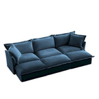 120 Chenille 3-Seater Sofa Set with 3 Ottomans, Sleeper Function & Removable Slipcovers