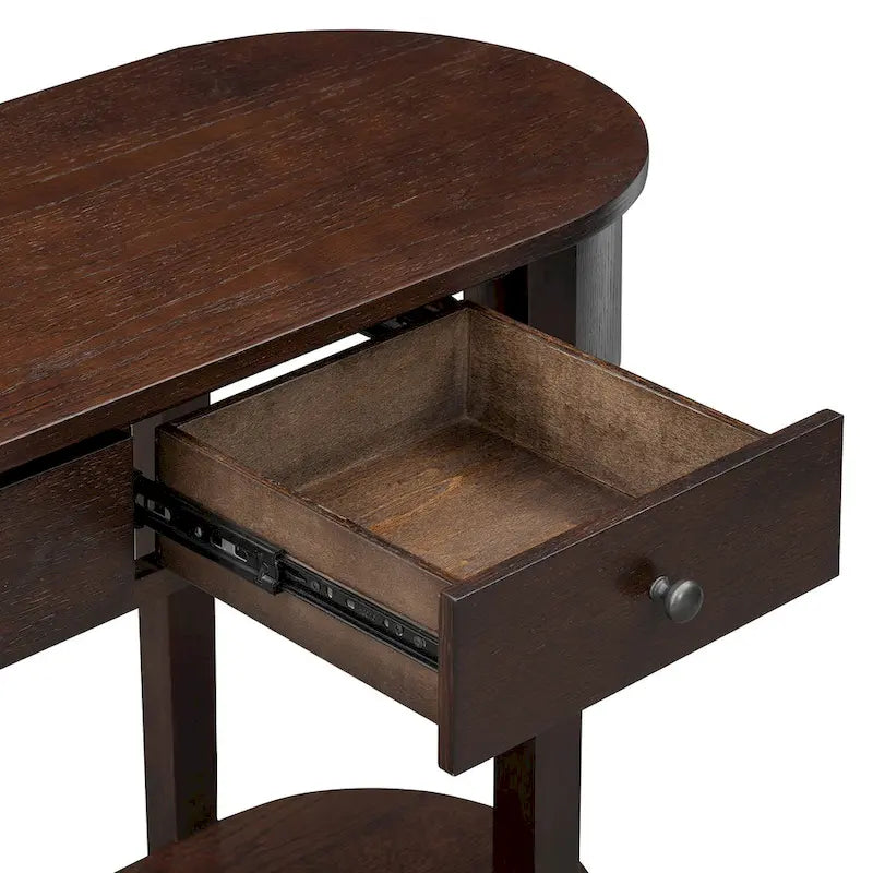 Vintage Console Table with 2 Drawers - Wood Veneer Finish
