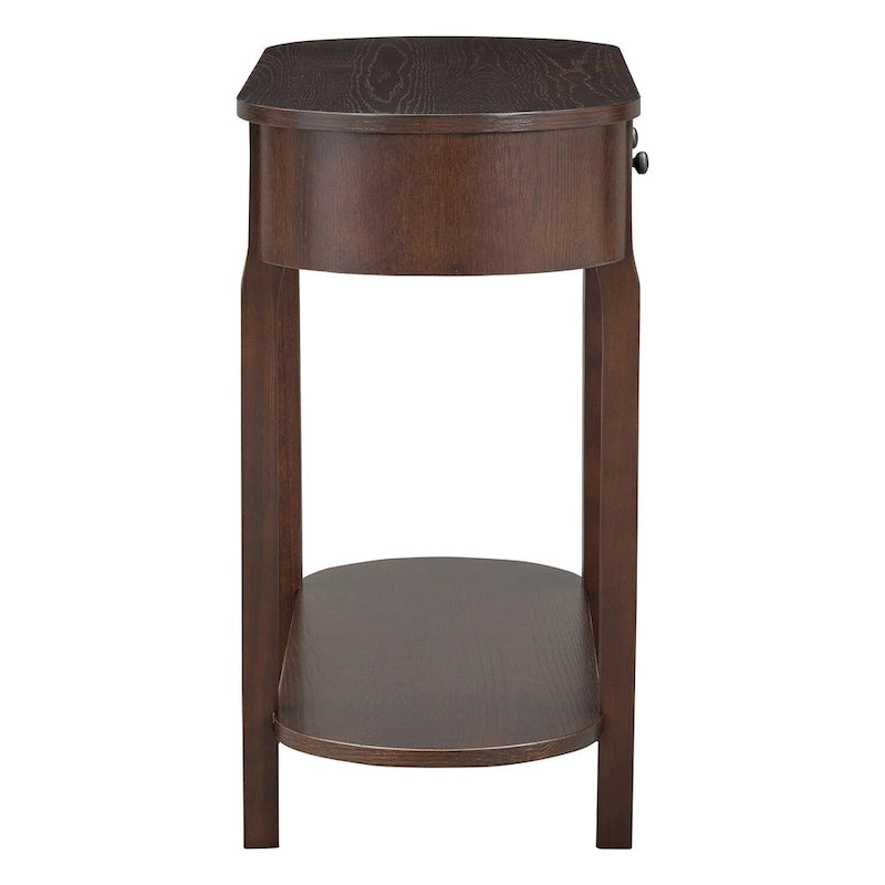 Vintage Console Table with 2 Drawers - Wood Veneer Finish