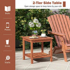 Gymax 2 Pieces Adirondack Outdoor Side Table Patio 2-Tier Square End