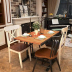 Versatile Convertible Dining Table with Industrial Rustic Design for Compact Spaces
