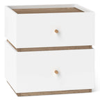Costway 1/2 PCS 2-Drawer Nightstand Modern Bedside Table with Storag