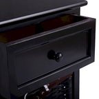 Costway Black Night Stand 3 Tiers 1 Drawer Bedside End Table Organizer
