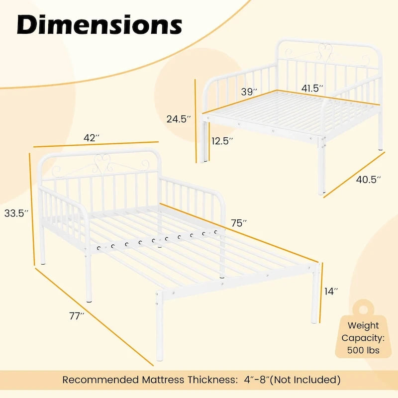 Costway Metal Daybed Extendable Daybed to Twin Size Bed Heavy Duty - See Details