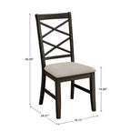 Eleanor Wood finish Double Cross Back Sand Fabric Dining Chair (Set of 2) by iNSPIRE Q Classic