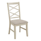 Eleanor Wood finish Double Cross Back Sand Fabric Dining Chair (Set of 2) by iNSPIRE Q Classic