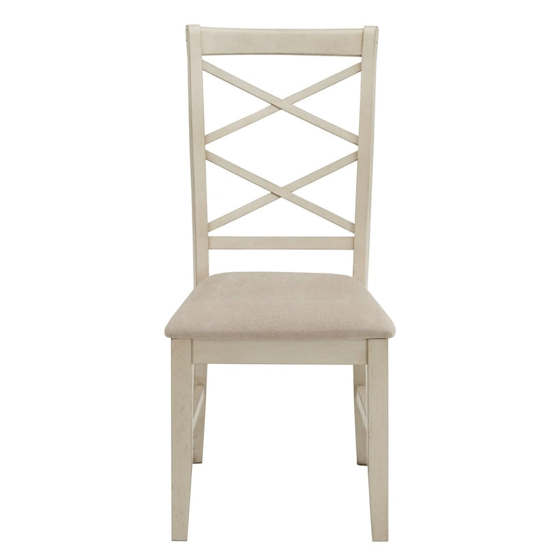 Eleanor Wood finish Double Cross Back Sand Fabric Dining Chair (Set of 2) by iNSPIRE Q Classic