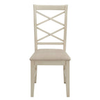 Eleanor Wood finish Double Cross Back Sand Fabric Dining Chair (Set of 2) by iNSPIRE Q Classic