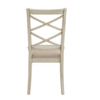 Eleanor Wood finish Double Cross Back Sand Fabric Dining Chair (Set of 2) by iNSPIRE Q Classic