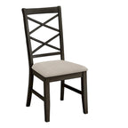 Eleanor Wood finish Double Cross Back Sand Fabric Dining Chair (Set of 2) by iNSPIRE Q Classic