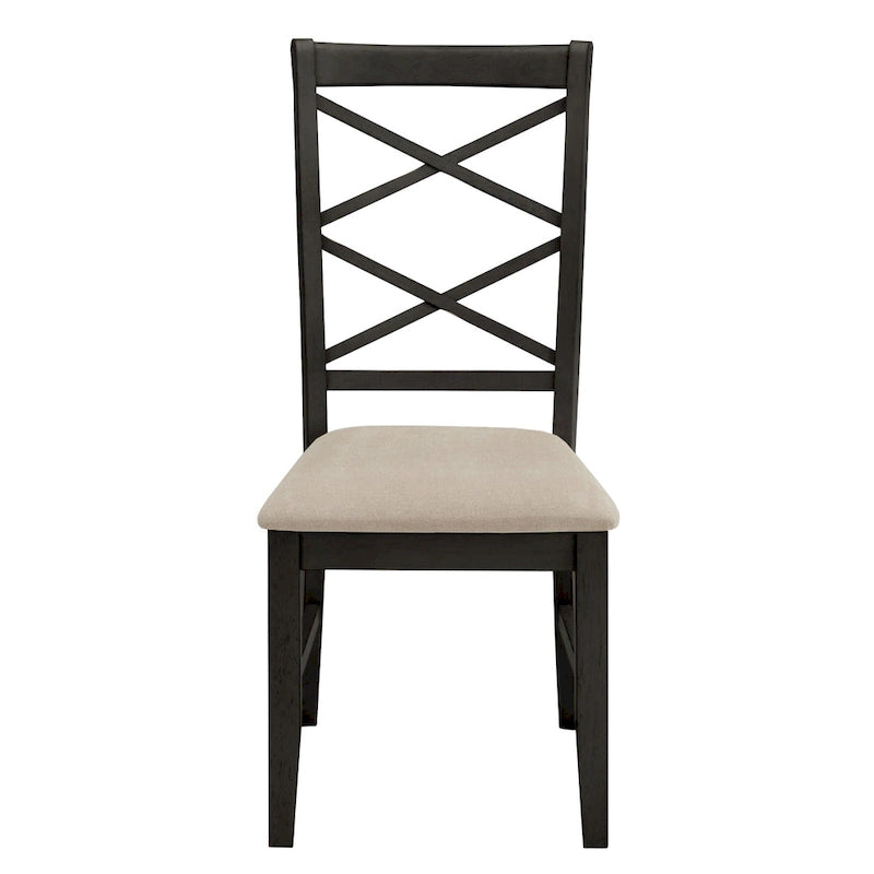 Eleanor Wood finish Double Cross Back Sand Fabric Dining Chair (Set of 2) by iNSPIRE Q Classic