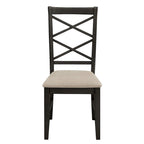 Eleanor Wood finish Double Cross Back Sand Fabric Dining Chair (Set of 2) by iNSPIRE Q Classic