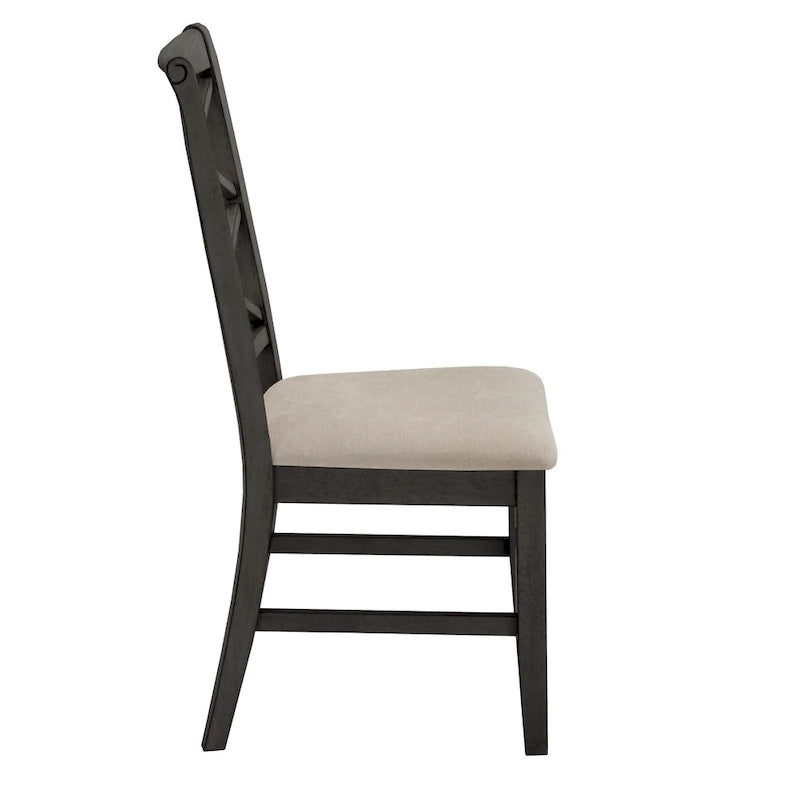 Eleanor Wood finish Double Cross Back Sand Fabric Dining Chair (Set of 2) by iNSPIRE Q Classic