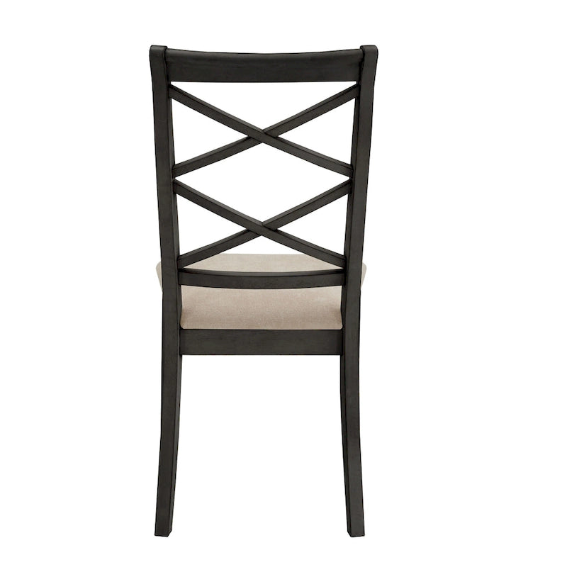 Eleanor Wood finish Double Cross Back Sand Fabric Dining Chair (Set of 2) by iNSPIRE Q Classic