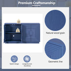 Vintage Fluted 4-Door Sideboard Cabinet - Adjustable Shelves (60")