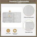 Vintage Fluted 4-Door Sideboard Cabinet - Adjustable Shelves (60")