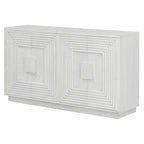 Vintage Fluted 4-Door Sideboard Cabinet - Adjustable Shelves (60")