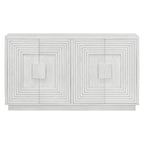 Vintage Fluted 4-Door Sideboard Cabinet - Adjustable Shelves (60")