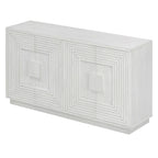 Vintage Fluted 4-Door Sideboard Cabinet - Adjustable Shelves (60")