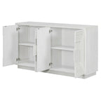 4-Door Vintage Fluted Sideboard Buffet Cabinet with Adjustable Shelves