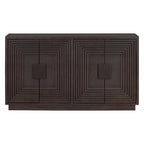 Vintage Fluted 4-Door Sideboard Cabinet - Adjustable Shelves (60")