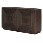 Vintage Fluted 4-Door Sideboard Cabinet - Adjustable Shelves (60")