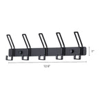 1 Pack Coat Rack Wall Mount, Wall Hooks with 5 Hooks for Entryway - 12.6*1in