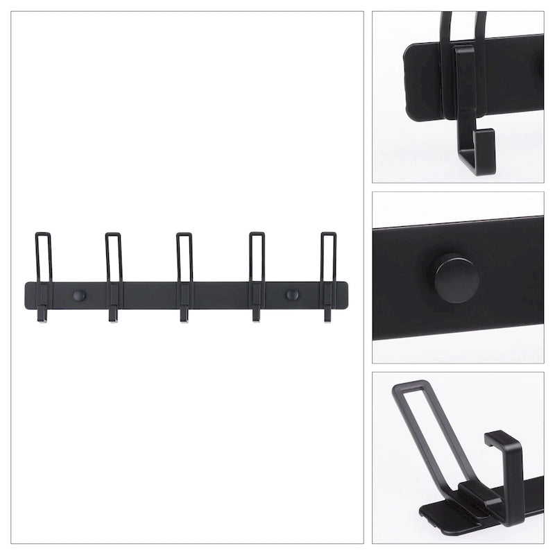 1 Pack Coat Rack Wall Mount, Wall Hooks with 5 Hooks for Entryway - 12.6*1in