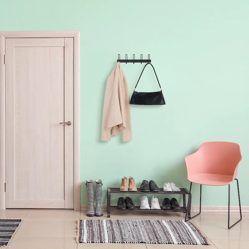 1 Pack Coat Rack Wall Mount, Wall Hooks with 5 Hooks for Entryway - 12.6*1in