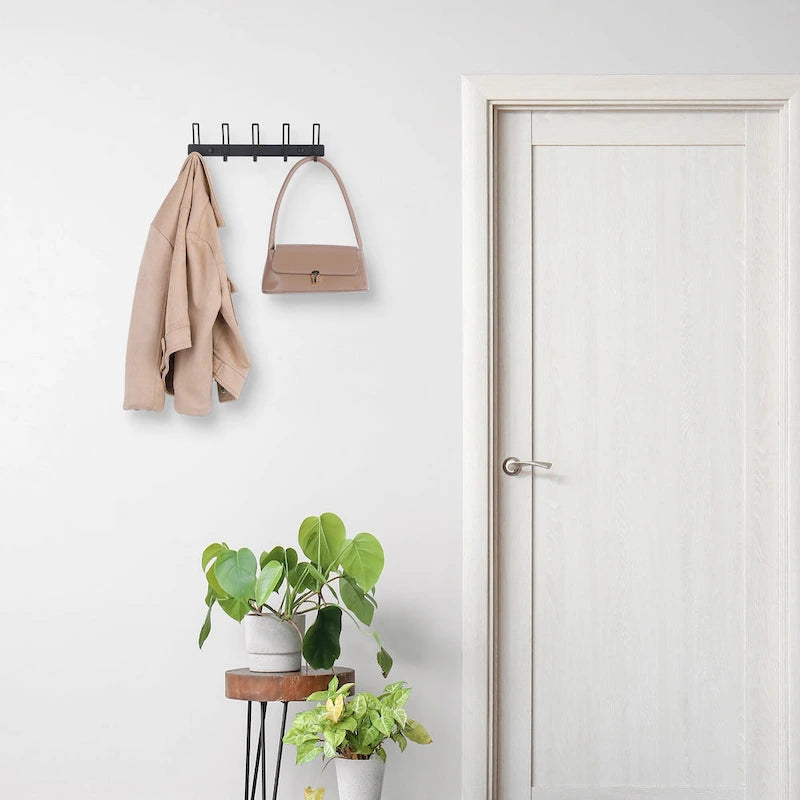 1 Pack Coat Rack Wall Mount, Wall Hooks with 5 Hooks for Entryway - 12.6*1in