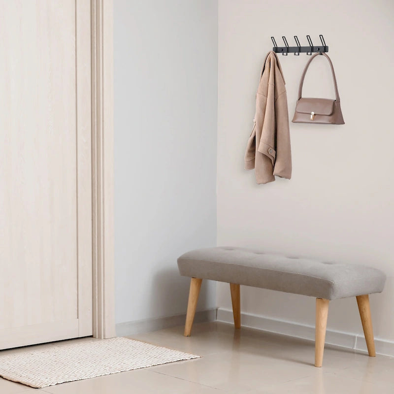 1 Pack Coat Rack Wall Mount, Wall Hooks with 5 Hooks for Entryway - 12.6*1in