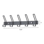 1 Pack Coat Rack Wall Mount, Wall Hooks with 5 Hooks for Entryway - 12.6*1in