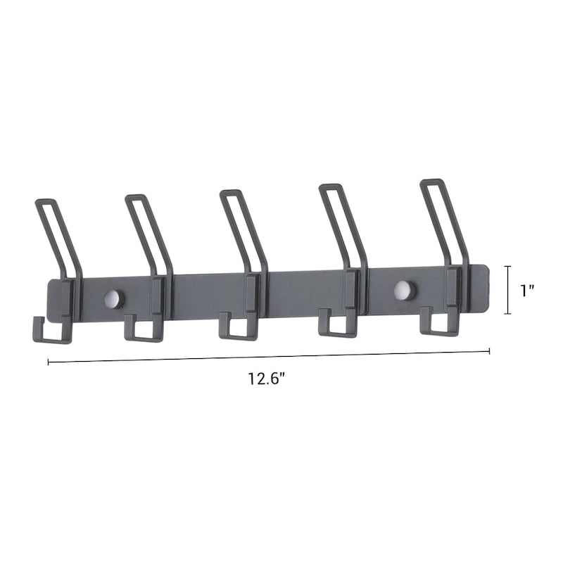 1 Pack Coat Rack Wall Mount, Wall Hooks with 5 Hooks for Entryway - 12.6*1in