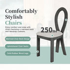 7 Piece Dining Table Set for 6, Versatile Kitchen Dining Table Set with Trestle Dining Table and 6 Upholstered Chairs