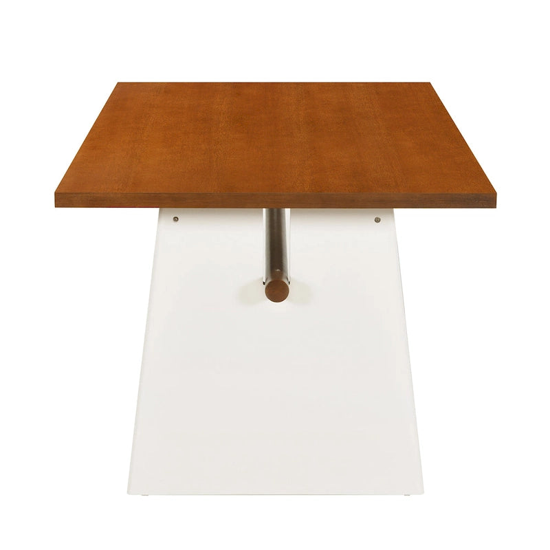 7 Piece Dining Table Set for 6, Versatile Kitchen Dining Table Set with Trestle Dining Table and 6 Upholstered Chairs