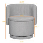 Boucle Fabric Swivel Accent Chair wStorage Space,for Living Room,Gray