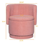 Boucle Fabric Swivel Accent Chair wStorage Space,for Living Room,Gray