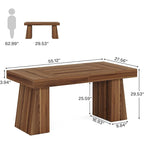 55 Inches Modern Executive Desk, Wood Computer Desk, Business Workstation Desk