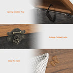 WAMPAT Lift Top End Table,Nightstand with Rustic Lock