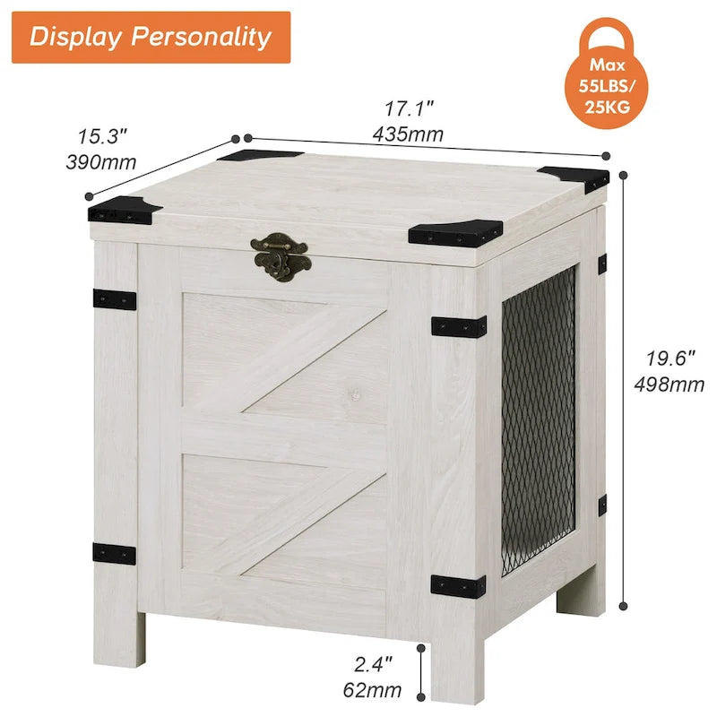 WAMPAT Lift Top End Table,Nightstand with Rustic Lock