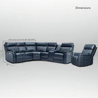105 W Genuine Leather Power Sectional with Recliner Sofa Set with Triple Power, Single Console, USB&USB-C Ports