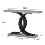 40 Modern Console Table, Faux Marble Entryway Hallway Table for Foyer