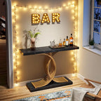 40 Modern Console Table, Faux Marble Entryway Hallway Table for Foyer