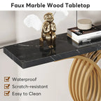 40 Modern Console Table, Faux Marble Entryway Hallway Table for Foyer